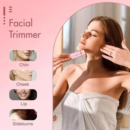 Electric Shaver for Women, Painless 2-In-1 Bikini Trimmer for Body and Face, Waterproof & Rechargeable Hair Removal Tool for Sensitive Skin, Water Proof